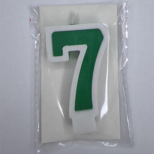 Цифра 7 зелёная