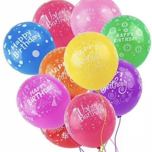 14 balloons Happy Birthday