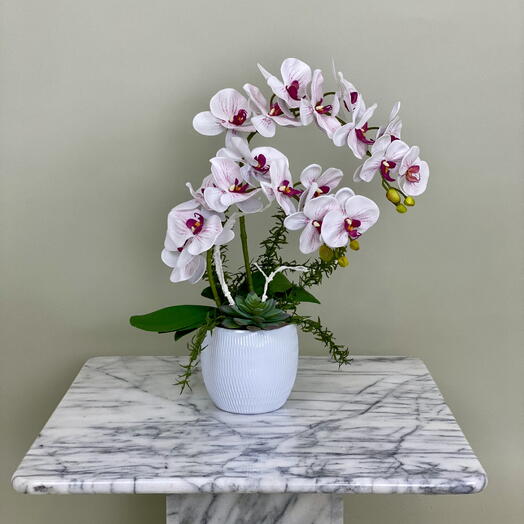 Kunstliche Orchidee "Real Touch", ca. 51 cm in einer Vase