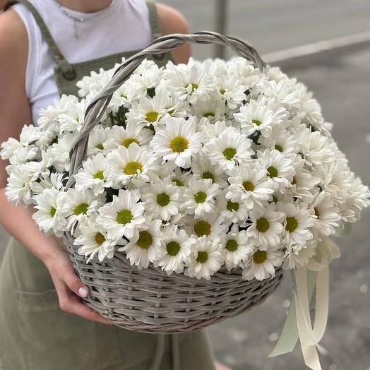 🌼Корзина с хризантемами для любимой Мамы