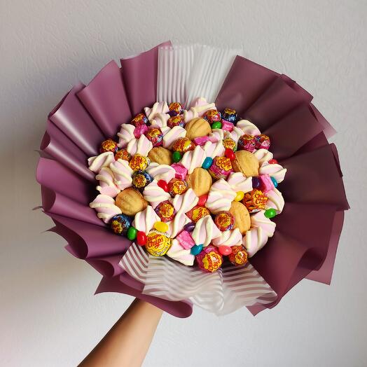 Сладкий букет с маршмелоу и Чупа чупс