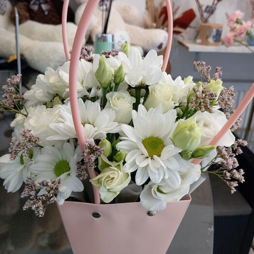 Bolsa - Mix de flores brancas