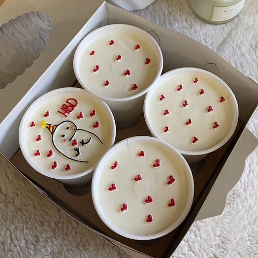 Пирожные в стаканчиках (cake to go) - 4 шт HBD
