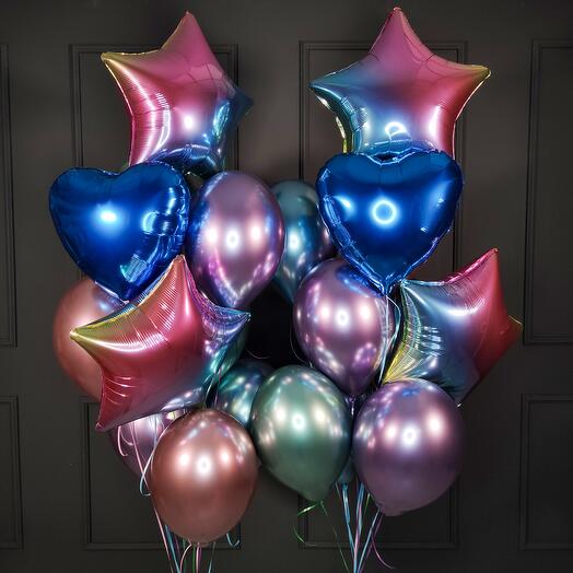 Composition of rainbow stars and chrome balls