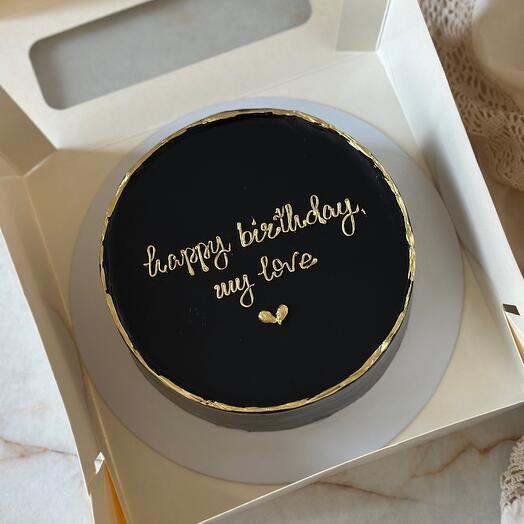 Мега бенто в черном цвете "happy birthday, my love "