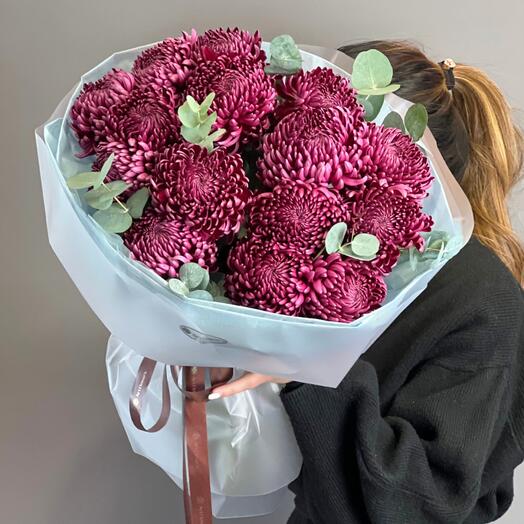 Цветы Букет Art Flowers Хризантемы Бигуди 15 шт