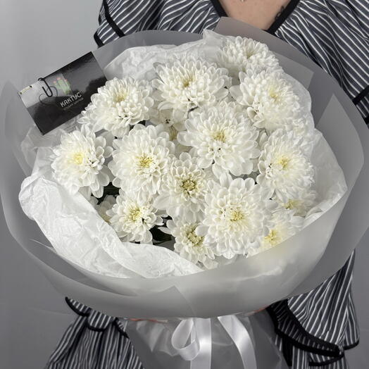 Монобукет из кустовых хризантем Алтай