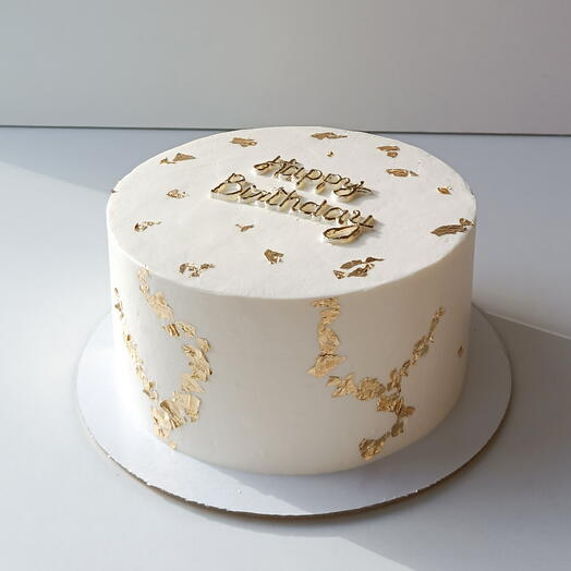 Торт 1кг happy birthday gold/с днём рождения