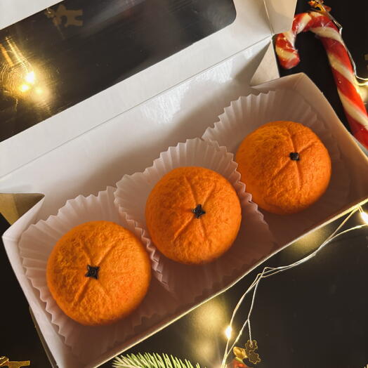 Зефир ручной работы мандарины на Новый год подарок