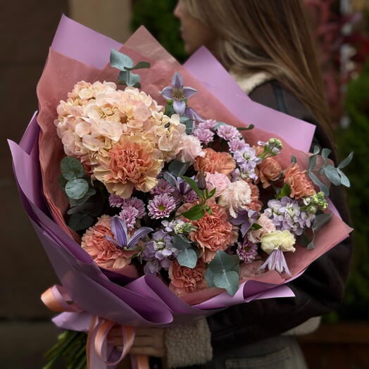 Букет «Персик и Лаванда»