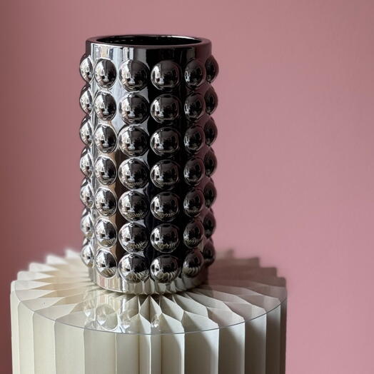 Серебряная ваза высокая