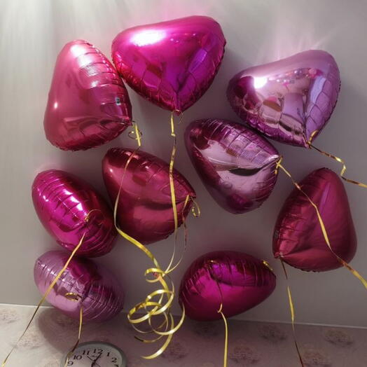 Набор шаров 9 шт сердца