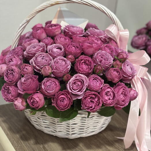 Корзина с цветами мистик  баббл