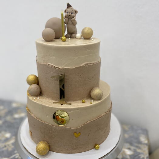 Торт шоколадный с арахисом и карамелью «Мишка» детям, сыну, дочке, мальчику, девочке, подарок на день рождения