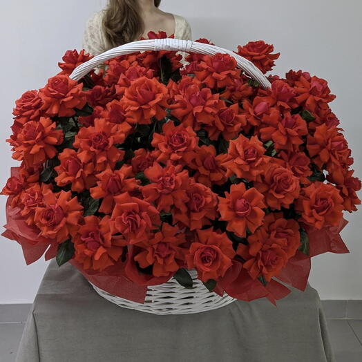 WoW Корзина из 101 французской розы️