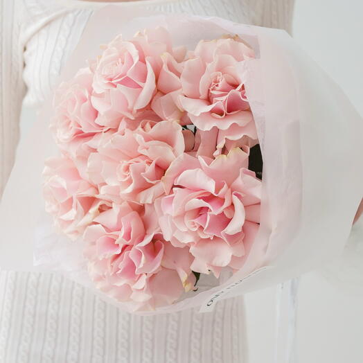 Букет из 7 французских роз Pink Mondial