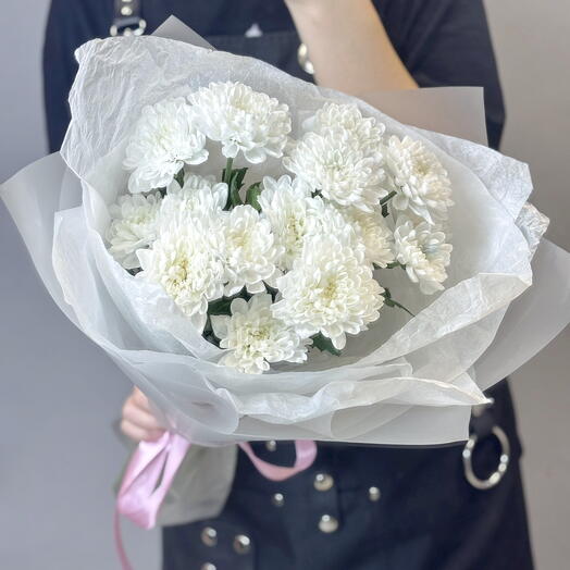 💗3 белых хризантемы