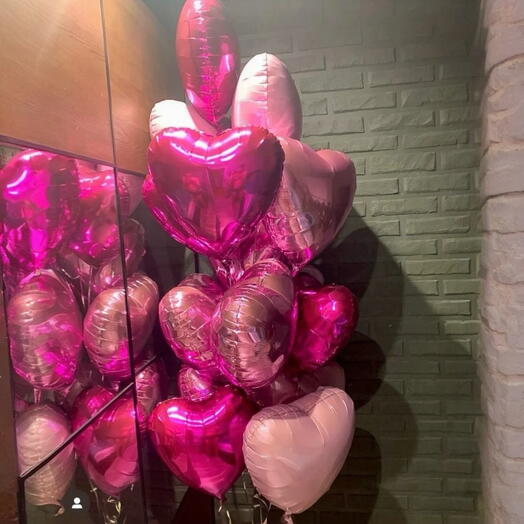 Фонтан для девушки, жены, мамы. Букет из шаров на День Влюбленных, 14 февраля , на 8 Марта "Роскошный"