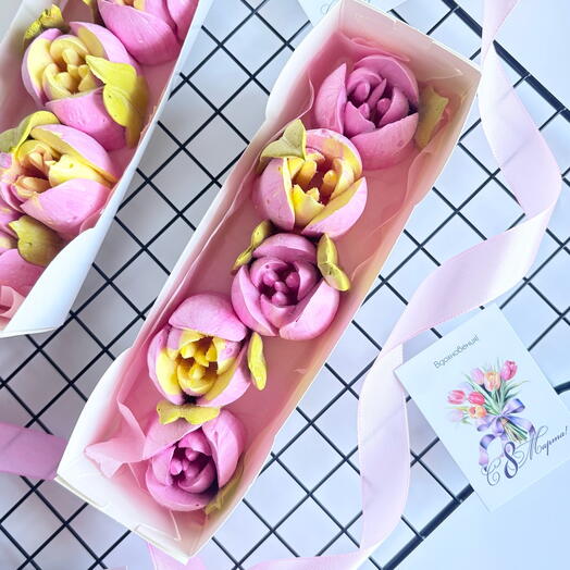 Зефирные тюльпаны на 14 февраля