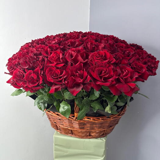 ✅Корзина из 101 французской розы