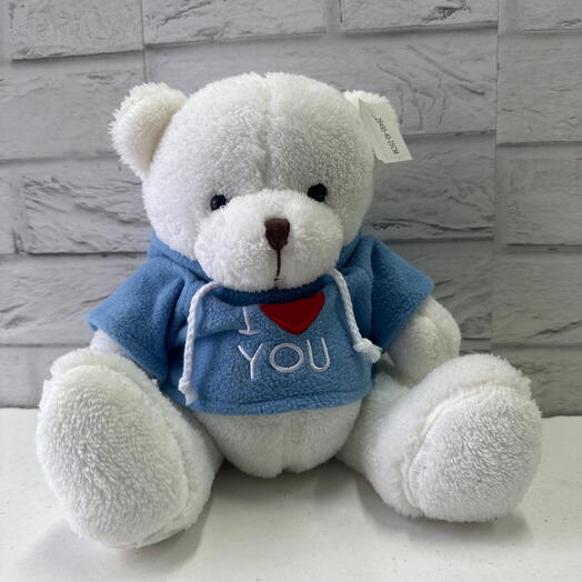 Белый мишка с надписью «I ♥️ you»