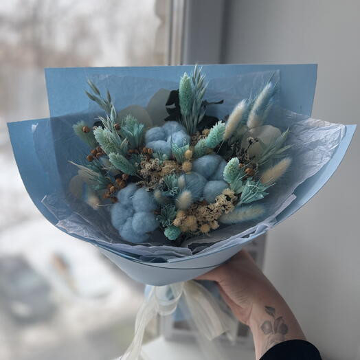 Весенний букет с хлопком