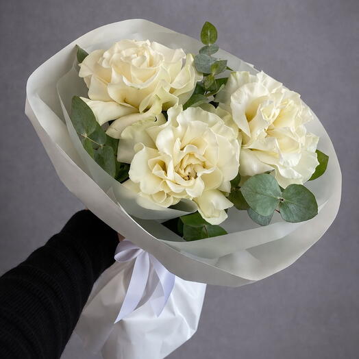 Белые розы | моно букет 🤍🌹