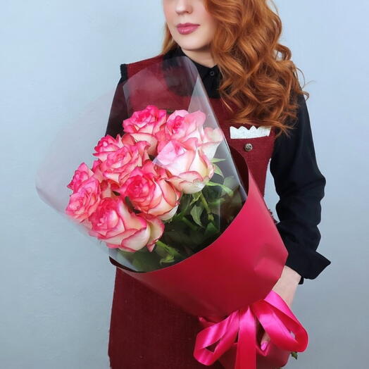 Букет Джумилия из 9 ярких  роз 02-1278-009