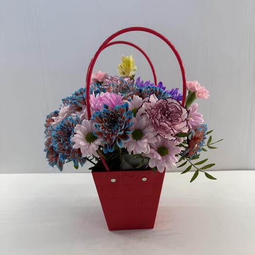 Букет-сумочка «Лазурный рассвет»