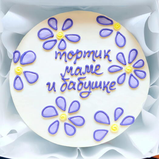 Бенто-торт для мамы и бабушки - тортик с цветами