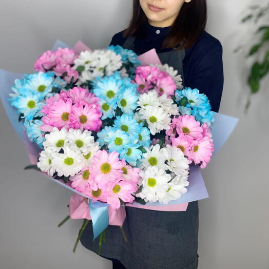 Букет из  кустовых хризантем 15 шт