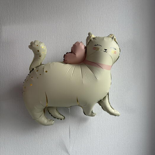 Шар с гелием кошка с бантиком
