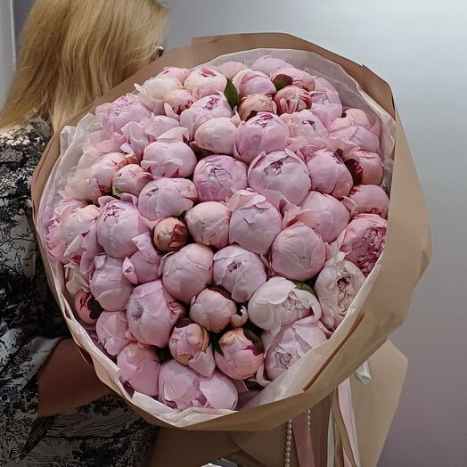 Большой букет нежных пионов 59штук 💖️🔥💞