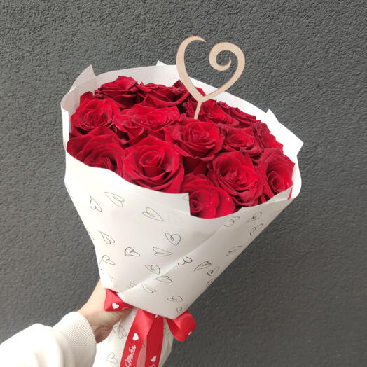 Букет из 15 красных роз💌
