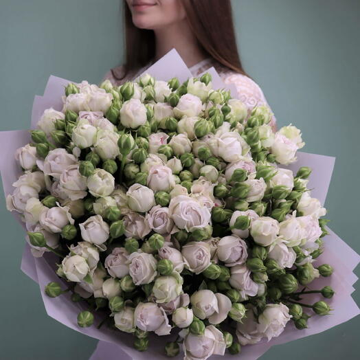 Букет Кустовой Розы SILVER BUBBLES 25