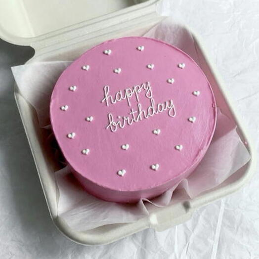Бенто торт «happy birthday» с сердечками на день рождения