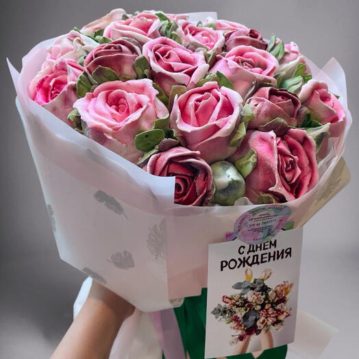 Цветы из зефира (розы)