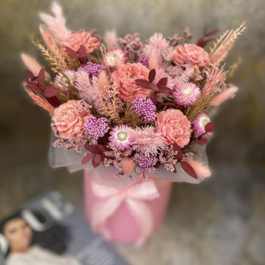 Сухоцветы в коробке Нежное сердце 💕