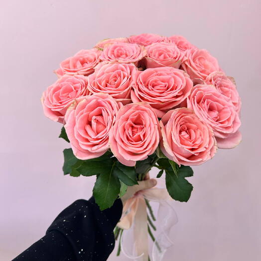 💗 Пышный букет нежно-розовых роз