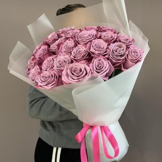 Розы в матовой упаковке 🤍💗🤍