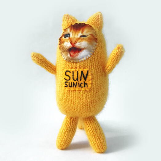 Игрушка антистресс вязаный кот SUN SUNICH ( Сан Саныч, Александр Александрович)