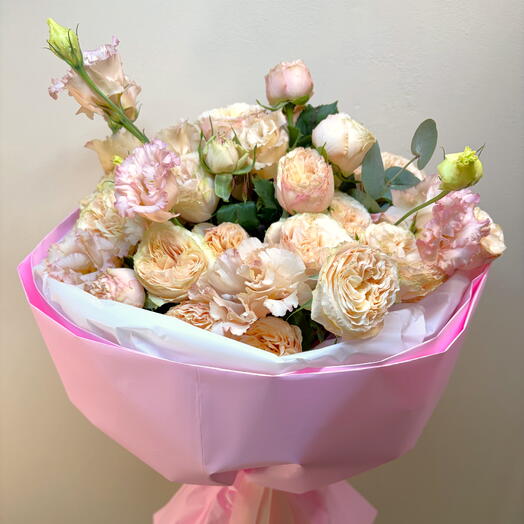 Пионовидные розы в розовом Peach Sorbet Premium