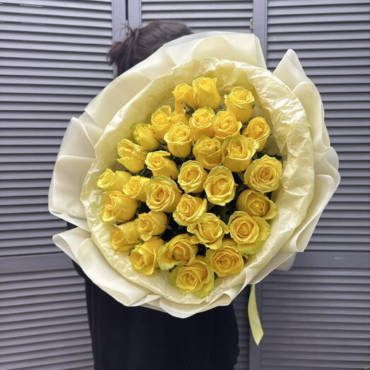 Шикарный букет желтых роз💛