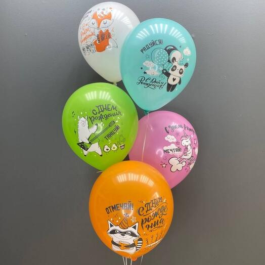 5 globos de helio