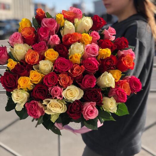 51 Роза микс 50 см