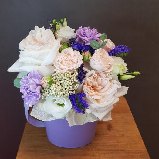 Marshmallow with fragrant rose White Ochre, purple cotton