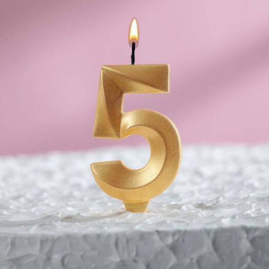 Golden candle "5"