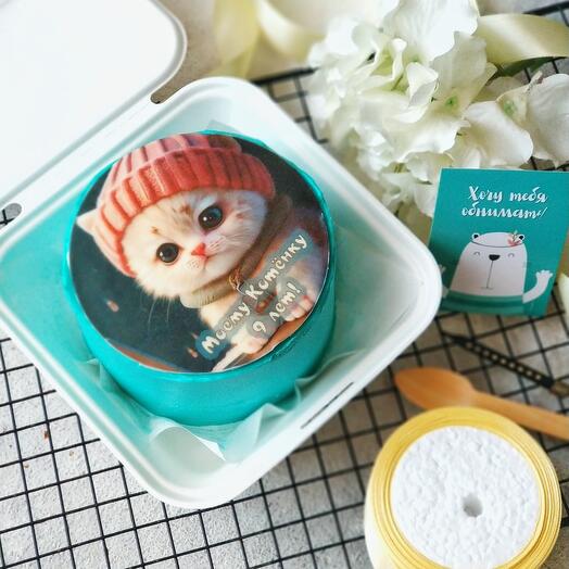 Бенто торт \"Котёнку\" с печатью на сахарной бумаге, Кондитерские и ...