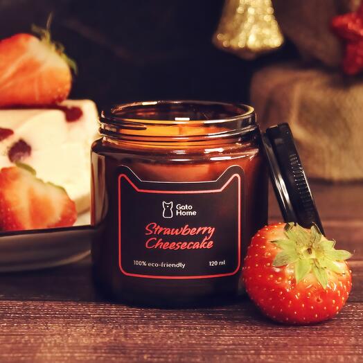 Свеча ароматическая «Клубничный чизкейк», 120 мл