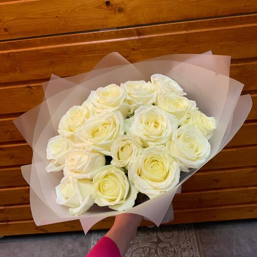 Букет из 15 белых роз 💙